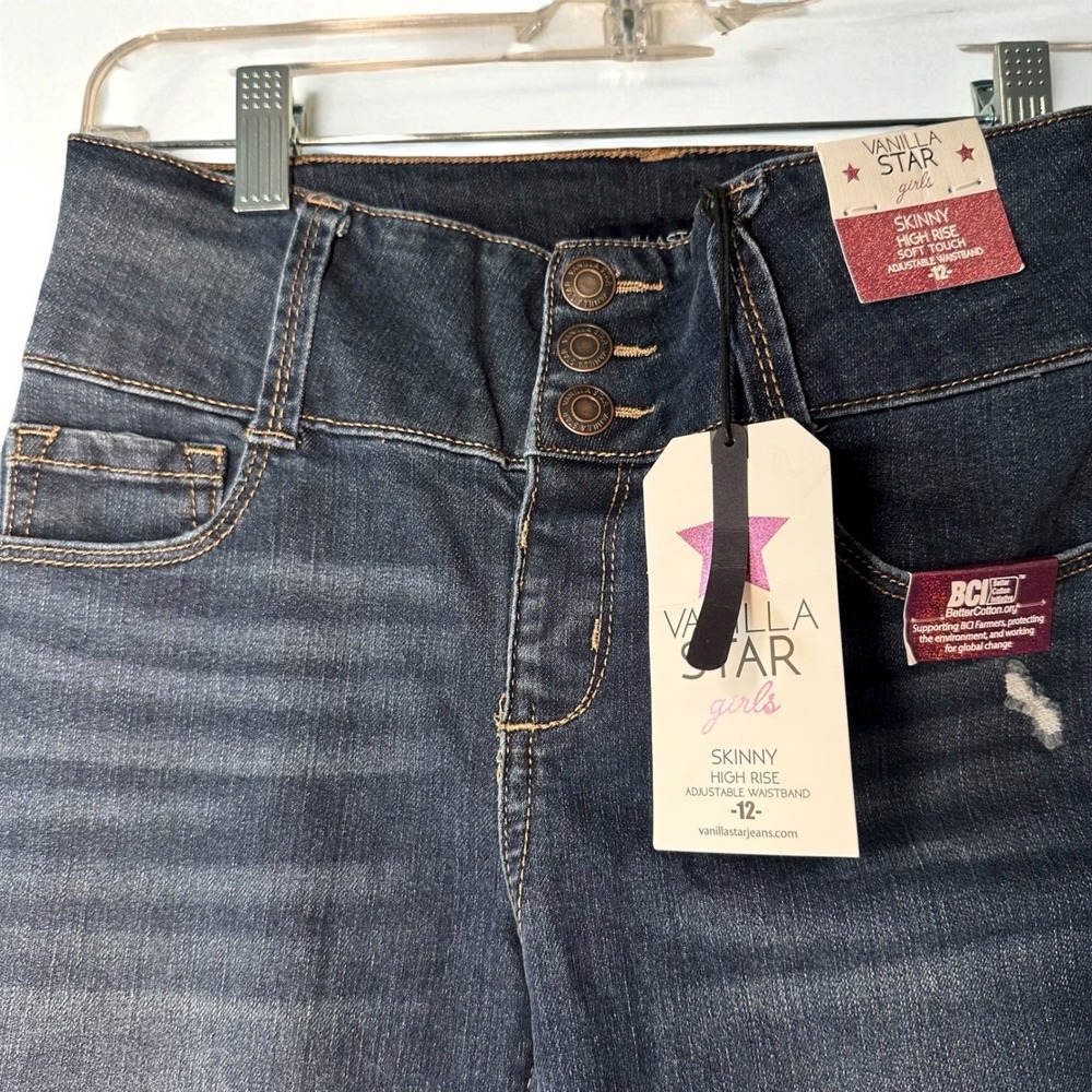 Vanilla Star Girls Skinny High Rise Adjustable Waistband Jeans Size 12 NWT - Picture 2 of 5